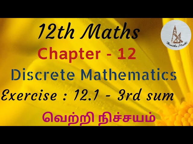 12tb Maths, Exercise : 12.1 - 3rd sum