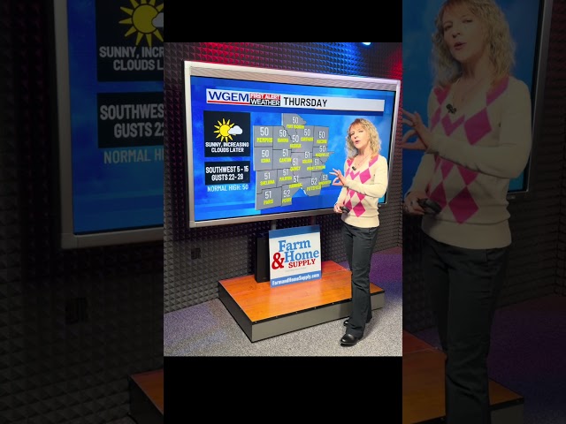 #Thursday forecast coming at you! Full details ➡️ www.wgem.com/page/first-alert-weather-now/