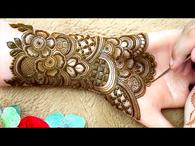 Latest Bridal Mehendi Design For Front Hand/Full Heavy Bridal Mehendi Design For Front Hand Tutorial
