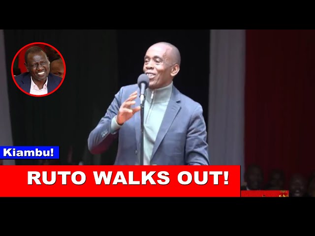 DRAMA!! President Ruto almost walks out in Kiambu as Governor Wamatangi clash with MP Kururia badly🔥