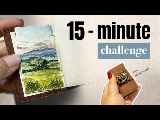 I Thought 15 Minutes Would Be Easy… | Tiny Watercolor Landscape 🌿 Day 4 of 38