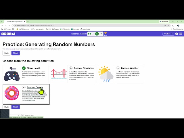 Code.org - Unit 1 Lesson 22 - Math.random()
