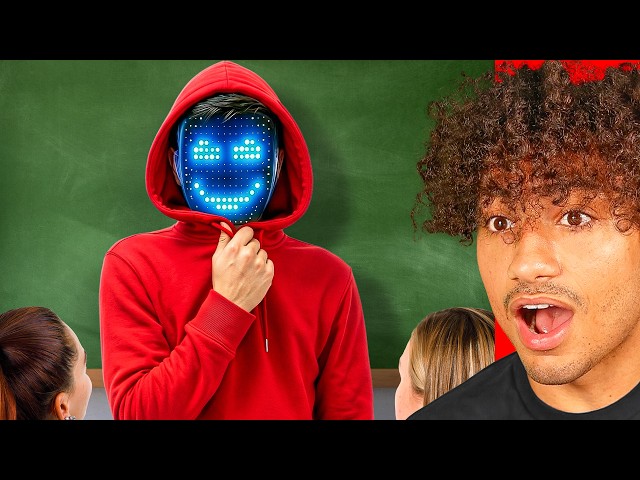 BOY HIDES FACE BECAUSE HE'S TOO HANDSOME!!