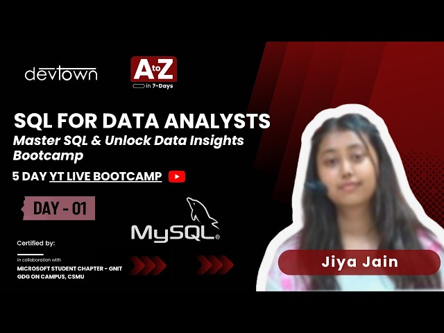 DAY - 1 | SQL FOR DATA ANALYSTS – MASTER SQL & UNLOCK DATA INSIGHTS - 5 DAYS FREE LIVE BOOTCAMP
