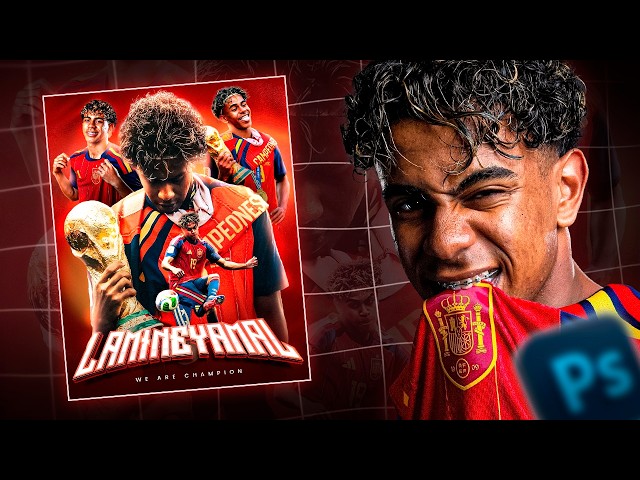 Creating a Champion Poster for Lamine Yamal - Photoshop Tutorial