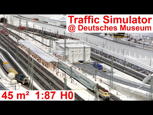 H0-Modellbahn Deutsches Museum 1:87 – 45 m² weiße Anlage „Wernmünden“ – Verkehrssimulator Mobilität