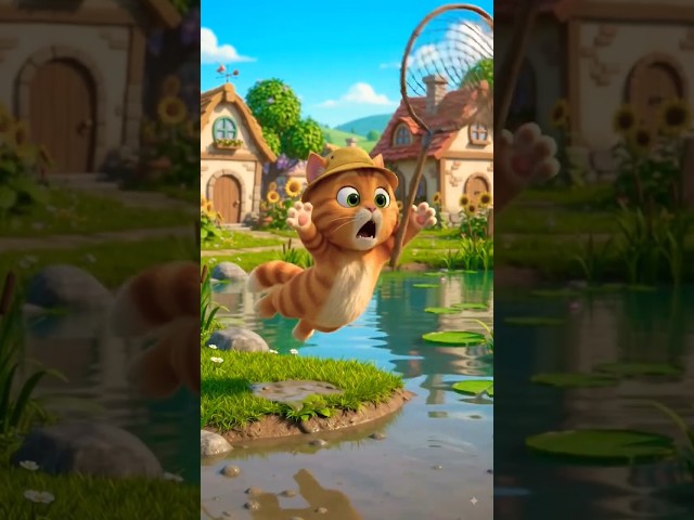Cat vs Fish Super Funny 3D Animation cartoon। #3dcartoon #cartoon #shorts #comedy #catshorts