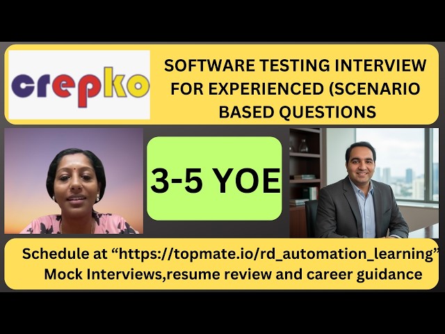 Software Testing Interview Questions and Answers| Manual Testing Mock Interview for Experienced