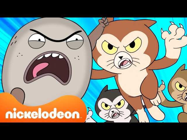Rock vs. Lou's Cat Ninjas! | Rock Paper Scissors | Nicktoons