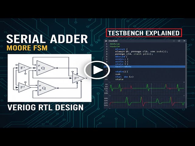 Serial Adder using Moore FSM | Verilog RTL Design & Testbench Explained