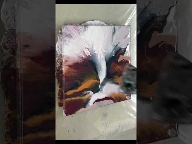 Gorgeous Acrylic Pour with Rings & Pearl Cells, No Silicone added, Abstract Painting, Fluid Painting