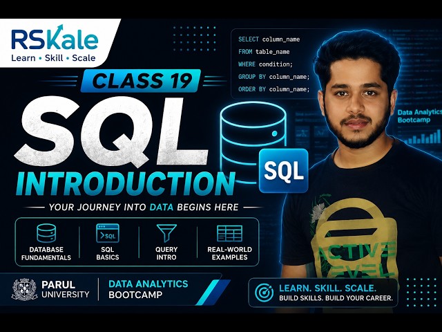 SQL Introduction for Beginners | Data Analytics Bootcamp Class 19| RSkale