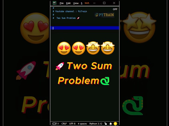 🔥 Two Sum Problem Solved in Python | LeetCode 1 | O(n) Hash Map Tutorial (Step-by-Step) #shorts