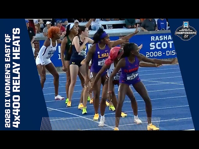 Every women's 4x400 meter relay heat from the 2026 NCAA Division I East First Round track meet