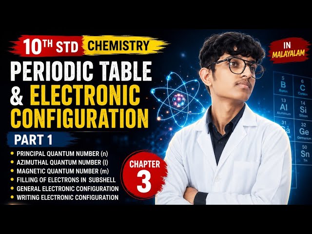 10th std 3rd chapter periodic table and election configuration part 1 in Malayalam 