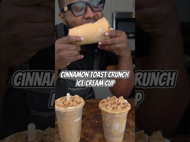 Gigantic Cinnamon Toast Ice Cream Cup #shorts #food #recipe