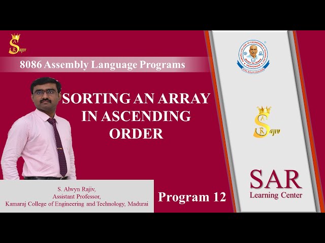 Program 12 : Sorting an Array in Ascending Order | 8086 Assembly Language Program | emu8086