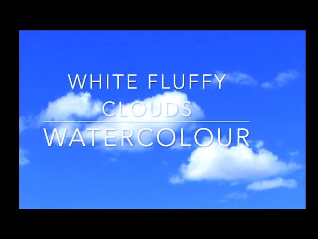 white fluffy clouds in watecolor simple beginners SKY painting #watercolor #TUTORIAL