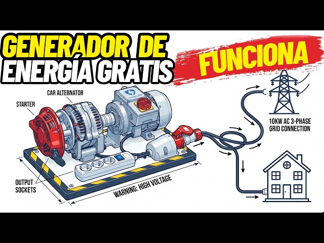 Free 230V 10KW Energy with an Alternator and Electric Motor