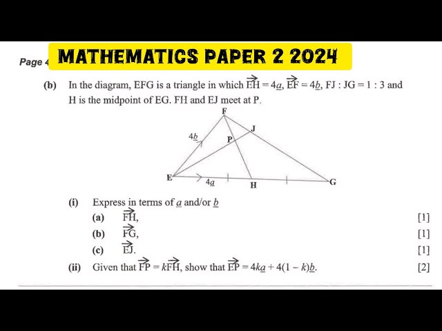 Question 3b | Vectors | Mathematics Paper 2 2024 internal #maths2024 ECZ