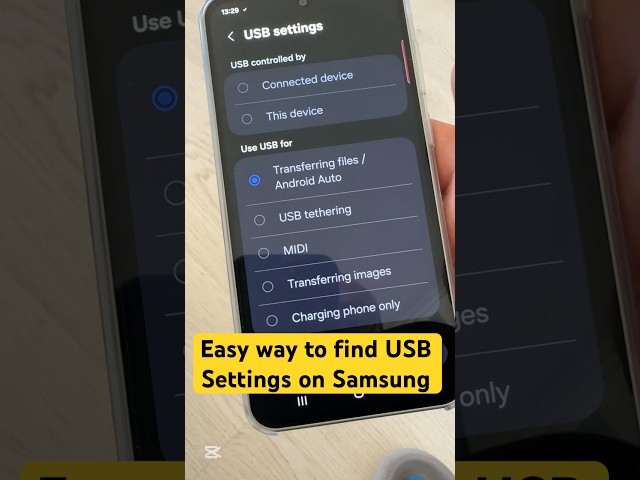 Easy way to find USB Settings on Samsung Galaxy 2025 #samsung #samsunggalaxy #usbsettings #shorts