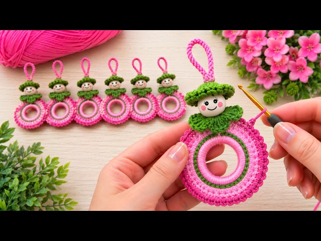 The Cutest Crochet Bag Charm 🌸🧶 | Easy DIY Tutorial #crochet #bagcharm
