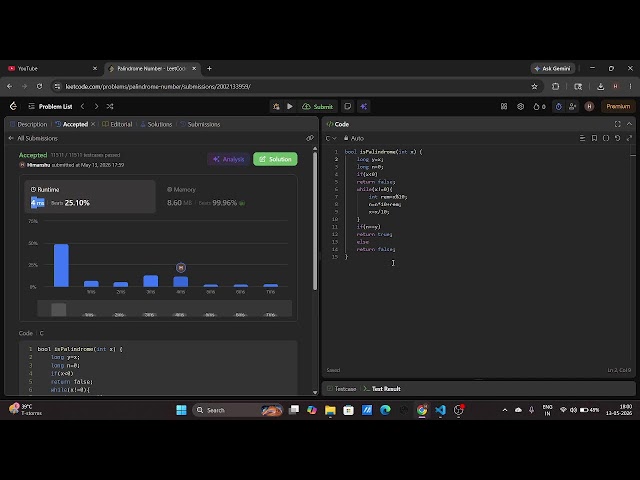 Finding Palindrome Numbers in C : LeetCode Question 9