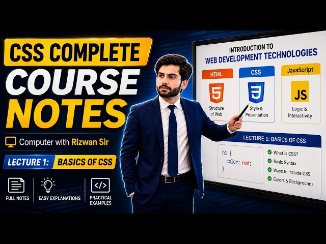 CSS Tutorial for Beginners | Lecture 1: Introduction to CSS & Basic Syntax | Complete CSS Course