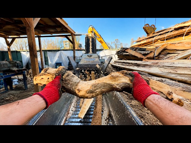 26 minutes of satisfying wood processing work
