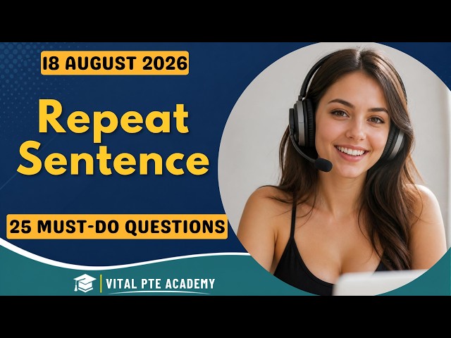 PTE Repeat Sentence August 2026 | Real Practice Questions | Score 90+ Fast 4K Ultra HD Video