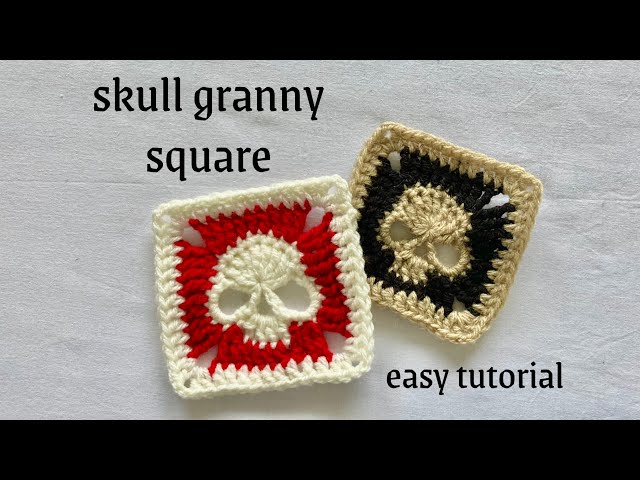 skull granny square | easy crochet tutorial