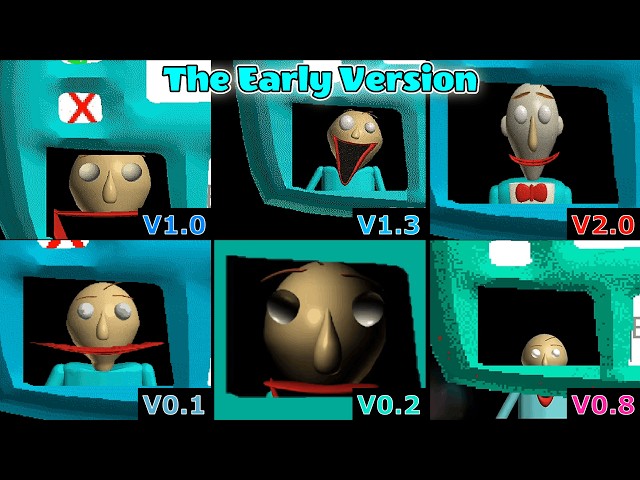 Baldi's Basics The Early Version – V0.1, V0.2, V0.8, V1.0, V1.3 [Comparison]
