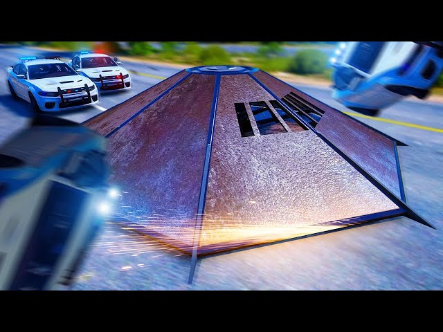 Un coche con giro de 360 ​​grados destruye a la policía en GTA 5 RP