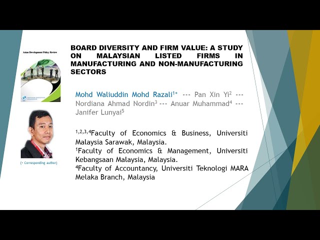 Board diversity and firm value A study on Malaysian listed firms in  ADPR 2023 112 110 122