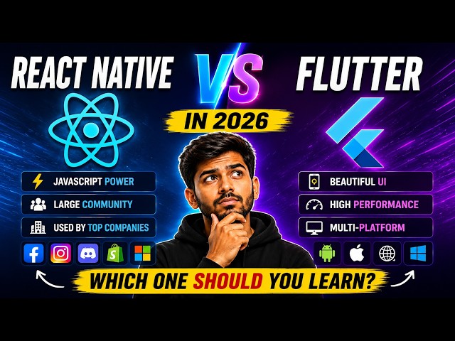React Native vs Flutter 2026 🔥 कौन सा Framework सीखें? | Complete Comparison