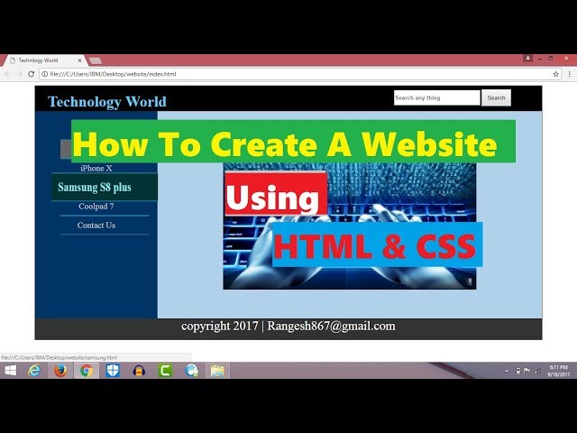 How to create a complete website using html and css part1 in Hindi 2017