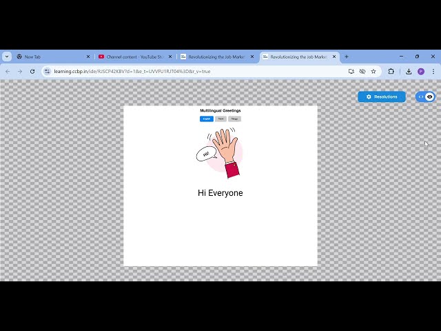 Multilingual Greetings | Interview Mock Test - 1A | React.js | CCBP 4.0 | All test cases Passed.