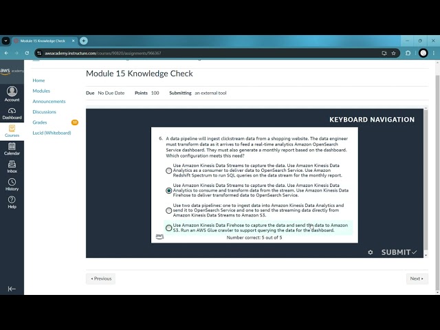 Module 15 Knowledge Check Solved 100% AWS Cloud Architecting