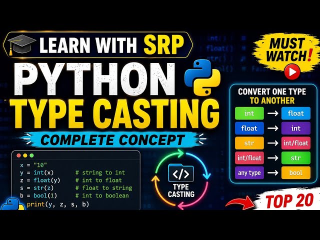 Python Type Casting MCQs 🔥 | Top 20 Important Questions with Answers | MSBTE | Learn With SRP