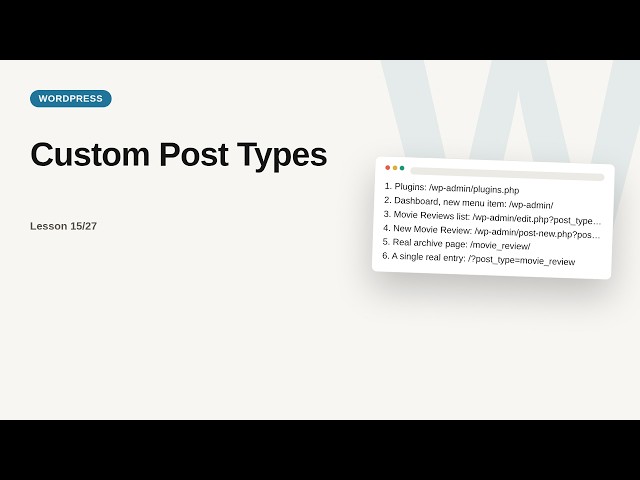 Custom Post Types | WordPress Tutorial for Beginners