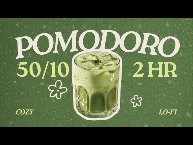 𝙞𝙘𝙚𝙙 𝙢𝙖𝙩𝙘𝙝𝙖 𝙧𝙚𝙛𝙞𝙡𝙡 🍵 𝟸𝙷𝚁 𝟻𝟶/𝟷𝟶 𝟸𝚂𝙴𝚃𝚂 | pomodoro focus timer | cozy cafe music | study with me