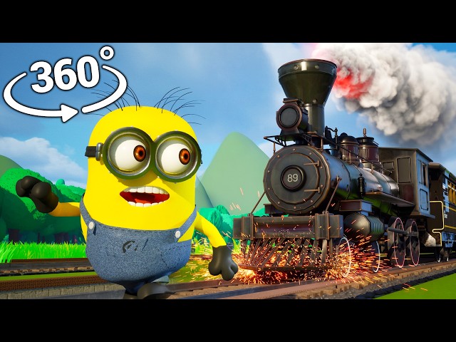 VR 360° MINION & MONSTER Train Crash!