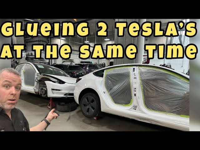 Tesla model 3 repairs - 2 Tesla model 3’s in for pillar replacements - LETS GO 