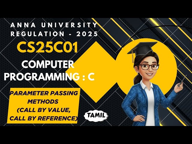 Parameter passing methods in Computer Programming : C tamil||CS25C01|Anna University regulation 2025