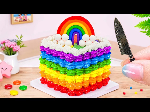 Delicious Rainbow Marshmallow Cake 🌈 Loving Miniature Cake Decorating Tutorials 🎈 Unbox Overworld