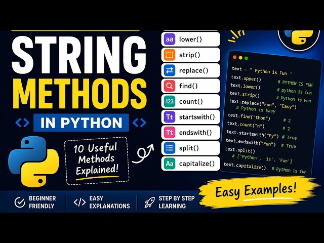 String Methods in Python 🐍 | Python Tutorial #7 | Python for Beginners (Hinglish)