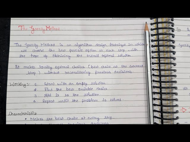 Lec 4 || The Greddy Method ~ Working, Characteristics, Applications | Analysis & Design of Algorithm