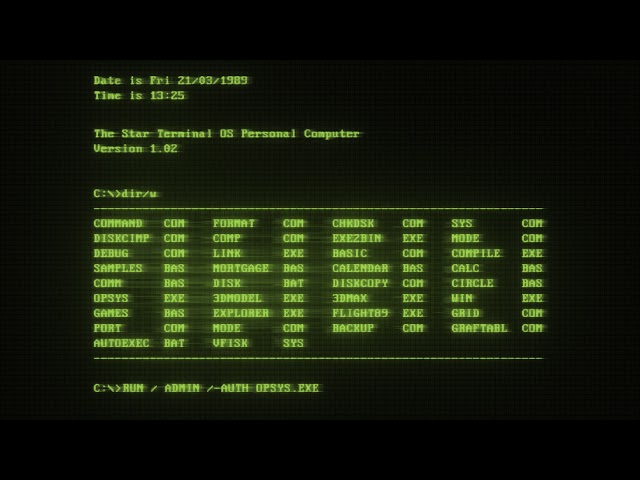 Retro computer UI animation.
