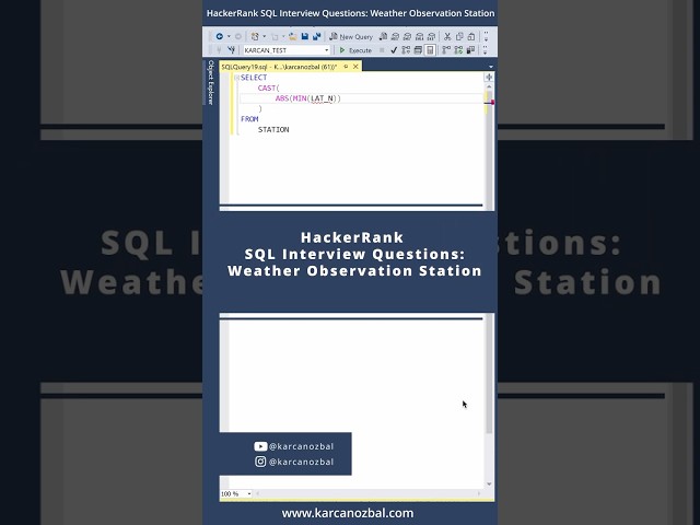 HackerRank SQL Interview Questions: Weather Observation Station #sql #tsql #hackerrank