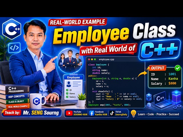 Real-World Employee Class in C++ | Object-Oriented Programming (OOP) Tutorial for Beginners